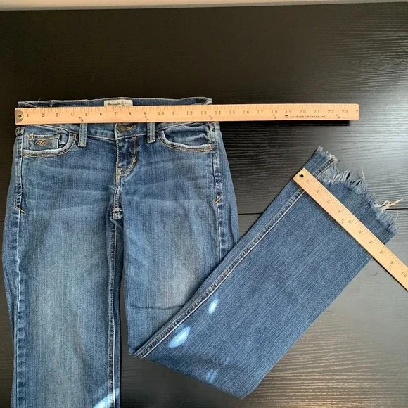 Vintage Y2K Abercrombie & Fitch Low Rise Flare Denim Jeans Women's 0 - Picture 14 of 15